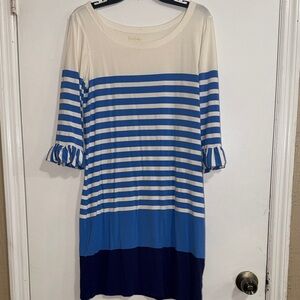Lilly Pulitzer Blue & White Striped Midi Dress